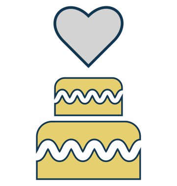 Yıldönümü pastası vektör simgesi