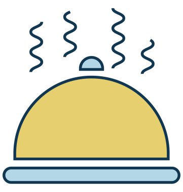 Sıcak yemek, tabağı vektör simgesi