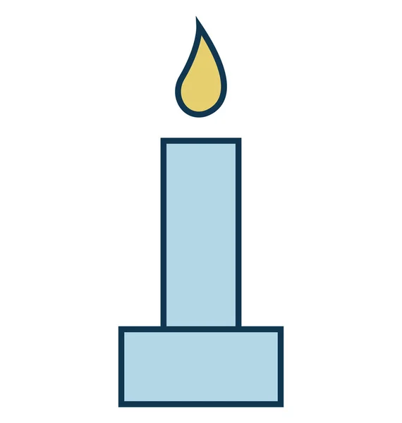 Candle Burning Decoration Vector Icon — Stock Vector