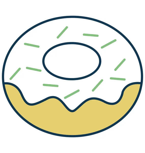 Doughnut Icône Vectorielle Confiserie — Image vectorielle