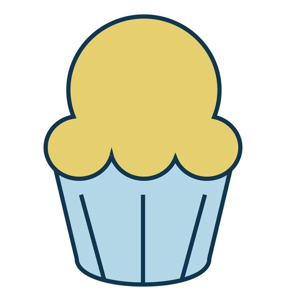 Cupcake Ícone Vetor Sobremesa —  Vetores de Stock