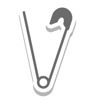 Çengelli iğne izole vektör simgesi