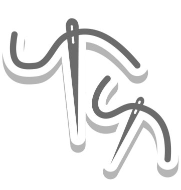 İğne izole vektör simgesi