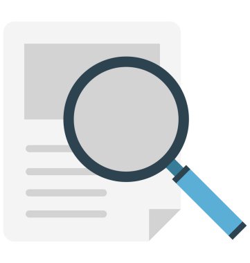 Arama, arama izole vektör simge kağıtları.