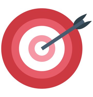 Hedef, amaç izole vektör simge düzenlenebilir