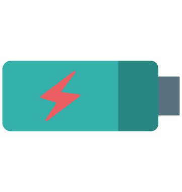 Pil şarj, gök gürültüsü izole vektör simgesi