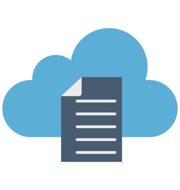 Belgeleri bulut, bulut izole vektör simge bilgisayar