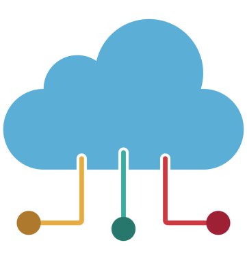 Ağ bulut, bulut izole vektör simge bilgisayar