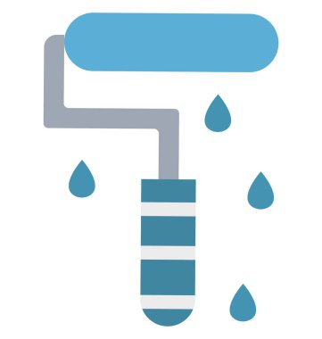 Silindir, boya silindiri izole vektör simge