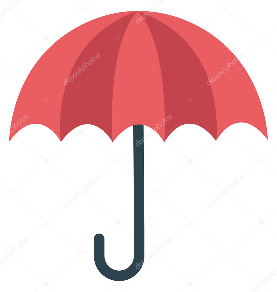 Umbrella, Sunshade Isolated Vector Icon
