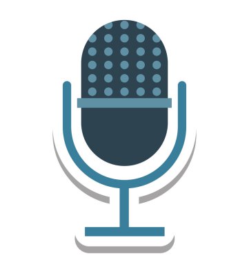 Mikrofon, mikrofon izole vektör simge