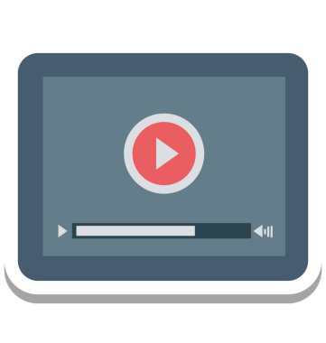 İzole vektör simge film oynatıcı, Video/Müzik çalar