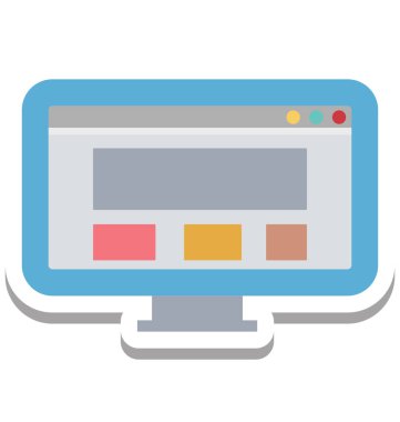 Tel kafes, monitör izole vektör simgesi