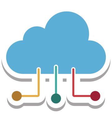 Ağ bulut, bulut izole vektör simge bilgisayar