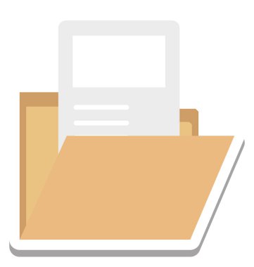 Klasör, veri klasörü izole vektör simge