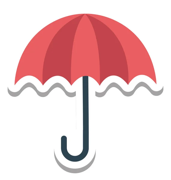 Umbrella Sunshade Isolated Vector Icon — Stock Vector