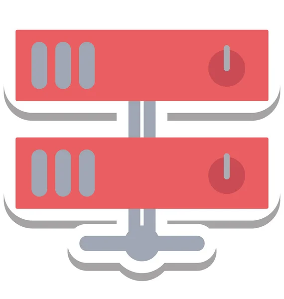 Icône Vectorielle Isolée Serveur Base Données — Image vectorielle