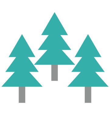 Çam ağacı, herdem yeşil izole vektör simgeler olmak değişiklik yapabileceğiniz herhangi bir stil ile