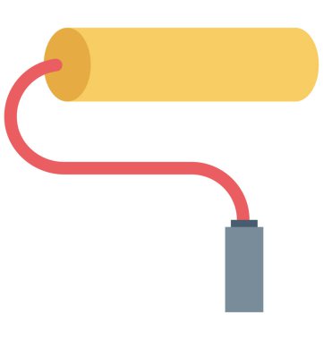 Boya silindiri, rulo fırça izole vektör simgeler olmak değişiklik yapabileceğiniz herhangi bir stil ile