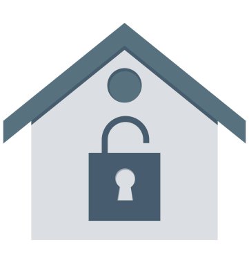 House, kilitli ev güvenlik izole vektör simgeleri herhangi bir stil ile değiştirebilirsiniz