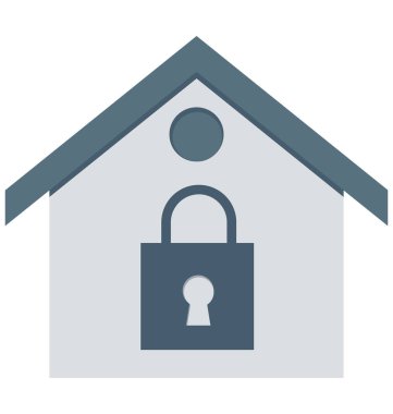 House, kilitli ev güvenlik izole vektör simgeleri herhangi bir stil ile değiştirebilirsiniz