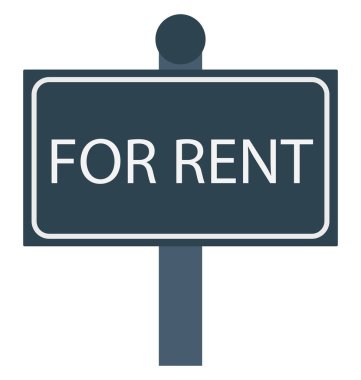 Kira izole vektör simgeleri değiştirmek için herhangi bir stil ile tabela, kira