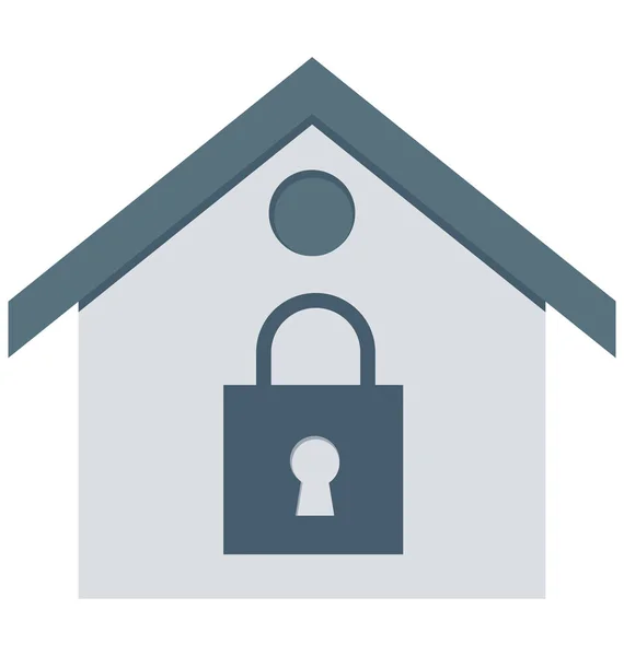 Casa Bloqueada Seguridad Casa Los Iconos Vectoriales Aislados Pueden Modificar — Vector de stock