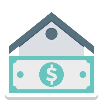 Bina, doları izole vektör simgeler olmak değişiklik yapabileceğiniz herhangi bir stil ile