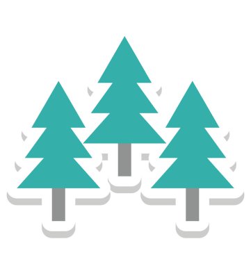 Çam ağacı, herdem yeşil izole vektör simgeler olmak değişiklik yapabileceğiniz herhangi bir stil ile