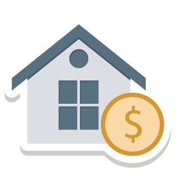 Bina, doları izole vektör simgeler olmak değişiklik yapabileceğiniz herhangi bir stil ile