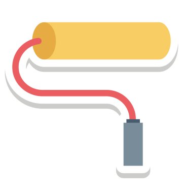 Boya silindiri, rulo fırça izole vektör simgeler olmak değişiklik yapabileceğiniz herhangi bir stil ile