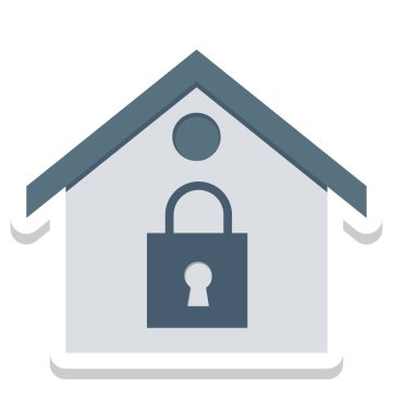 House, kilitli ev güvenlik izole vektör simgeleri herhangi bir stil ile değiştirebilirsiniz