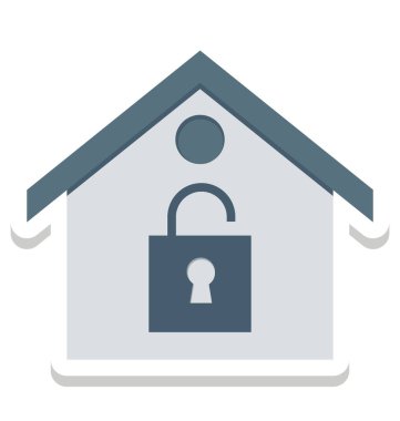 House, kilitli ev güvenlik izole vektör simgeleri herhangi bir stil ile değiştirebilirsiniz