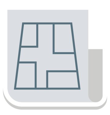 Ev planı, İnşaat planı izole vektör simgeleri herhangi bir stille değiştirmek