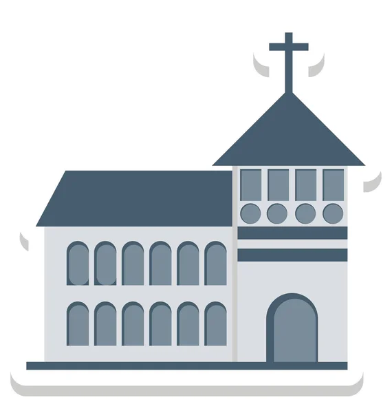 Igreja Edifício Religioso Ícones Vetor Isolado Capela Pode Ser Modificar —  Vetores de Stock