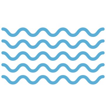 Su dalgaları, okyanus vektör simgesi
