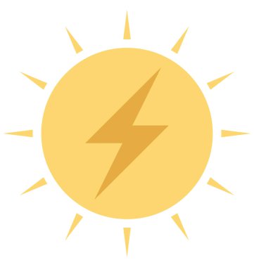Güneş enerjisi, güneş enerjisi vektör simgesi