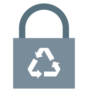 Geri dönüşüm, kilit vektör simgesi