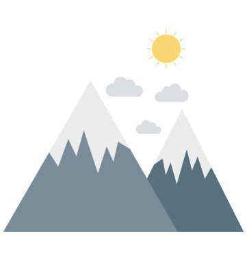 Dağlar, tepeler vektör simgesi