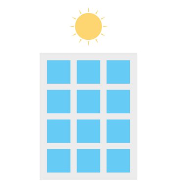 Güneş paneli, güneş pili vektör simgesi