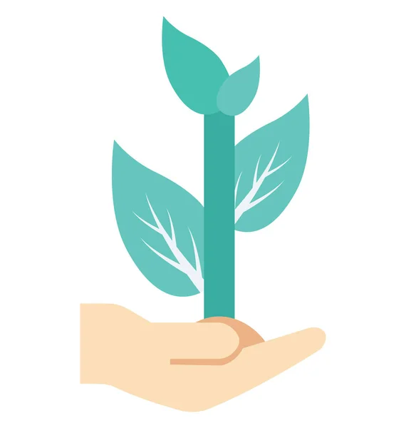 Növény Care Kéz Gesztus Vektor Ikon — Stock Vector