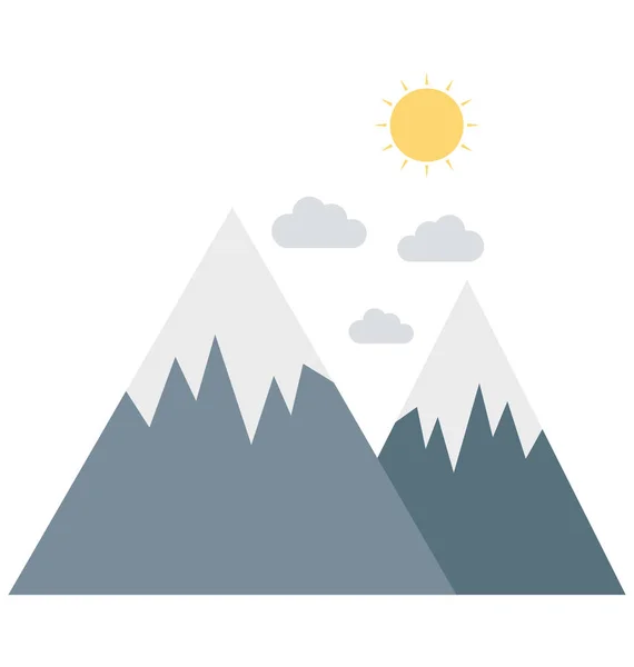 Montagne Icona Vettoriale Delle Colline — Vettoriale Stock