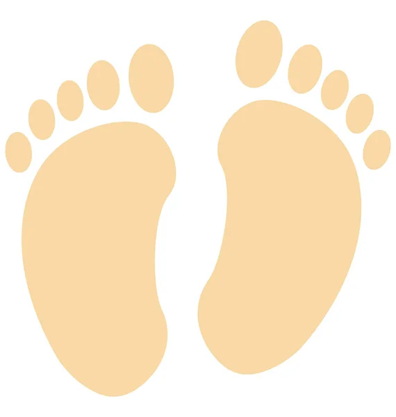 Fotspår Fot Sign Vektor Symbol — Stock vektor