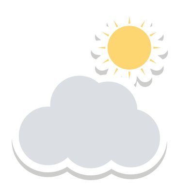 Güneşli bulut, hava vektör simgesi