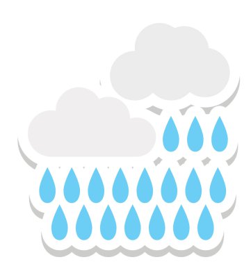 Yağmur, bulut vektör simgesi