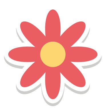 Çiçek, ayçiçeği vektör simgesi