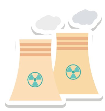 Nükleer santral, santral vektör simgesi