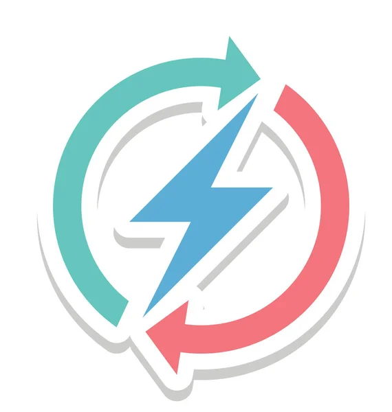 Thunder Vector Pictogram Voor Energiebeheer — Stockvector