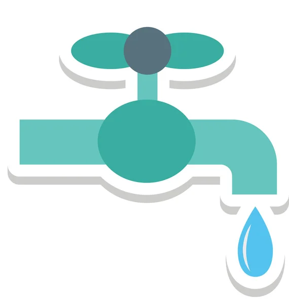 Tap Faucet Plumbing Vector Icon — Stock Vector