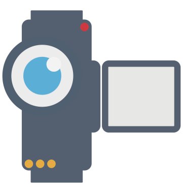 Video kamera, film, kamera vektör simgesi
